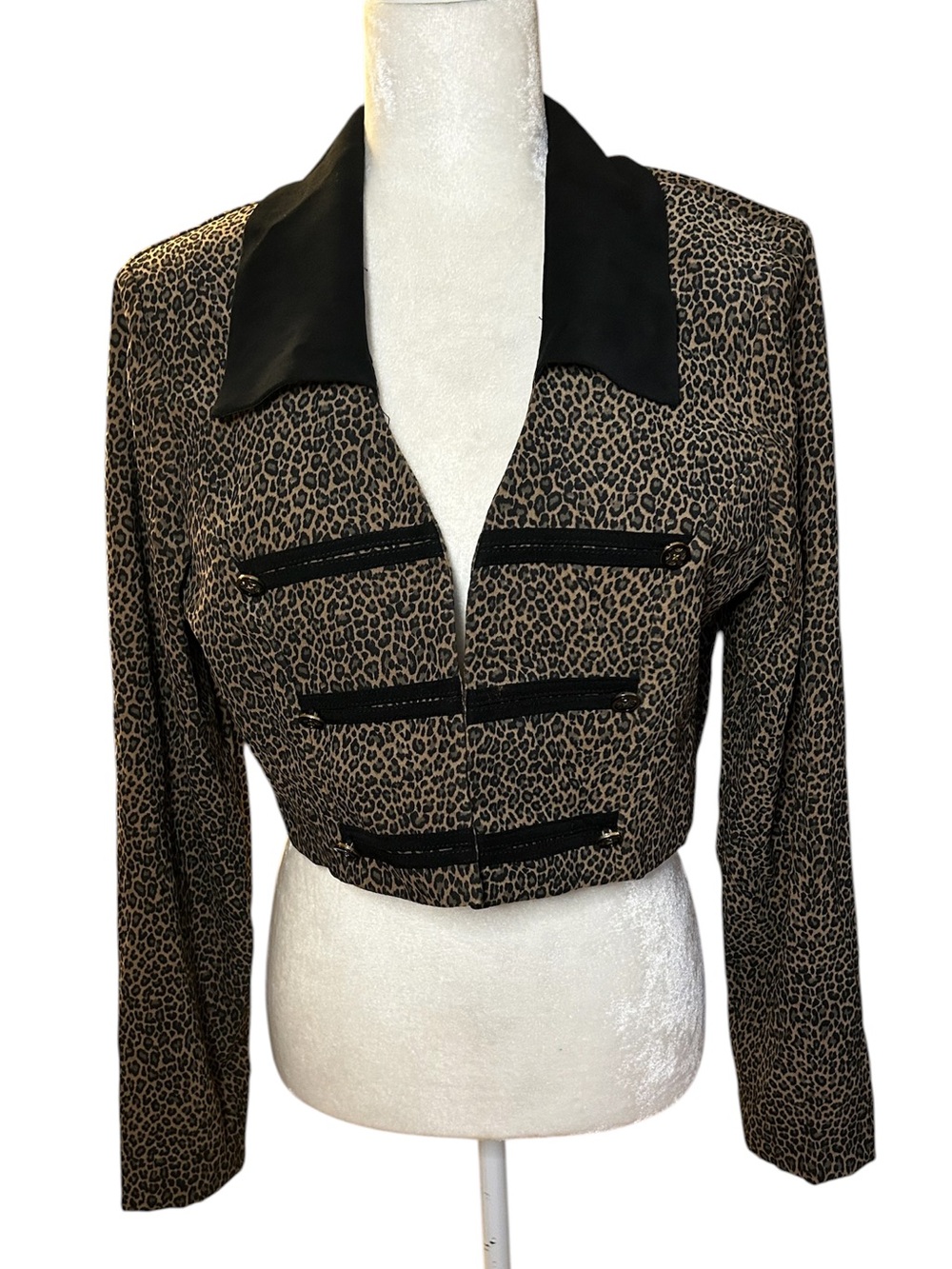 Vintage Leopard Print Cropped Jacket | 90s Style | Small